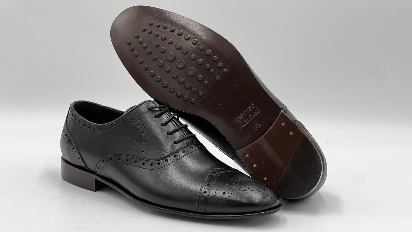 ALVCLS Black Classic Cap-Toe Oxford - Alvarenzo shoes