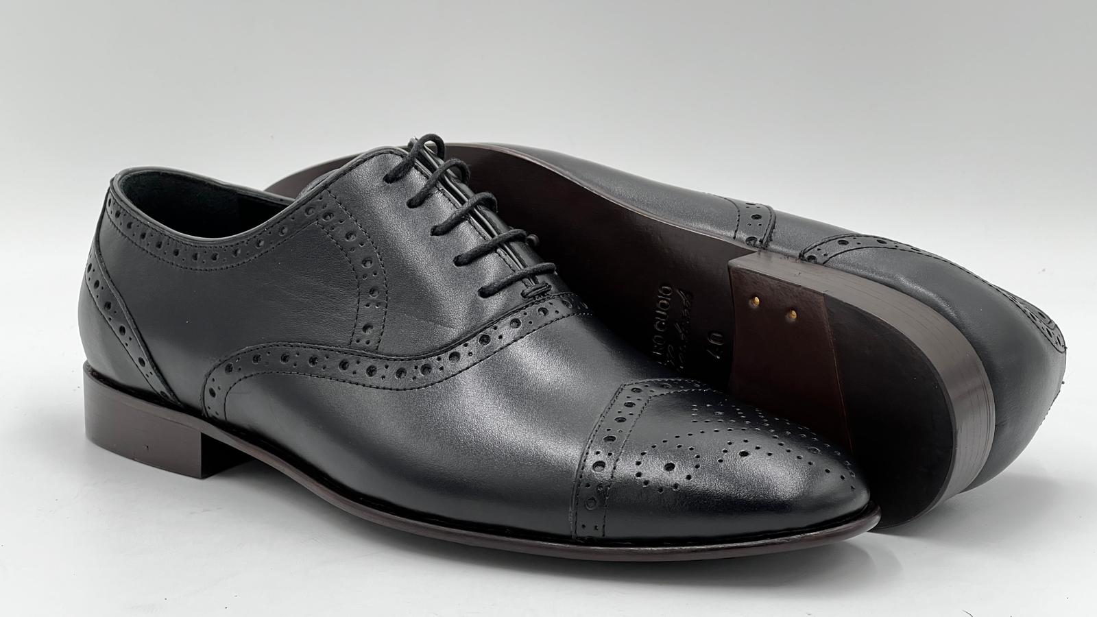 ALVCLS Black Classic Cap-Toe Oxford - Alvarenzo shoes