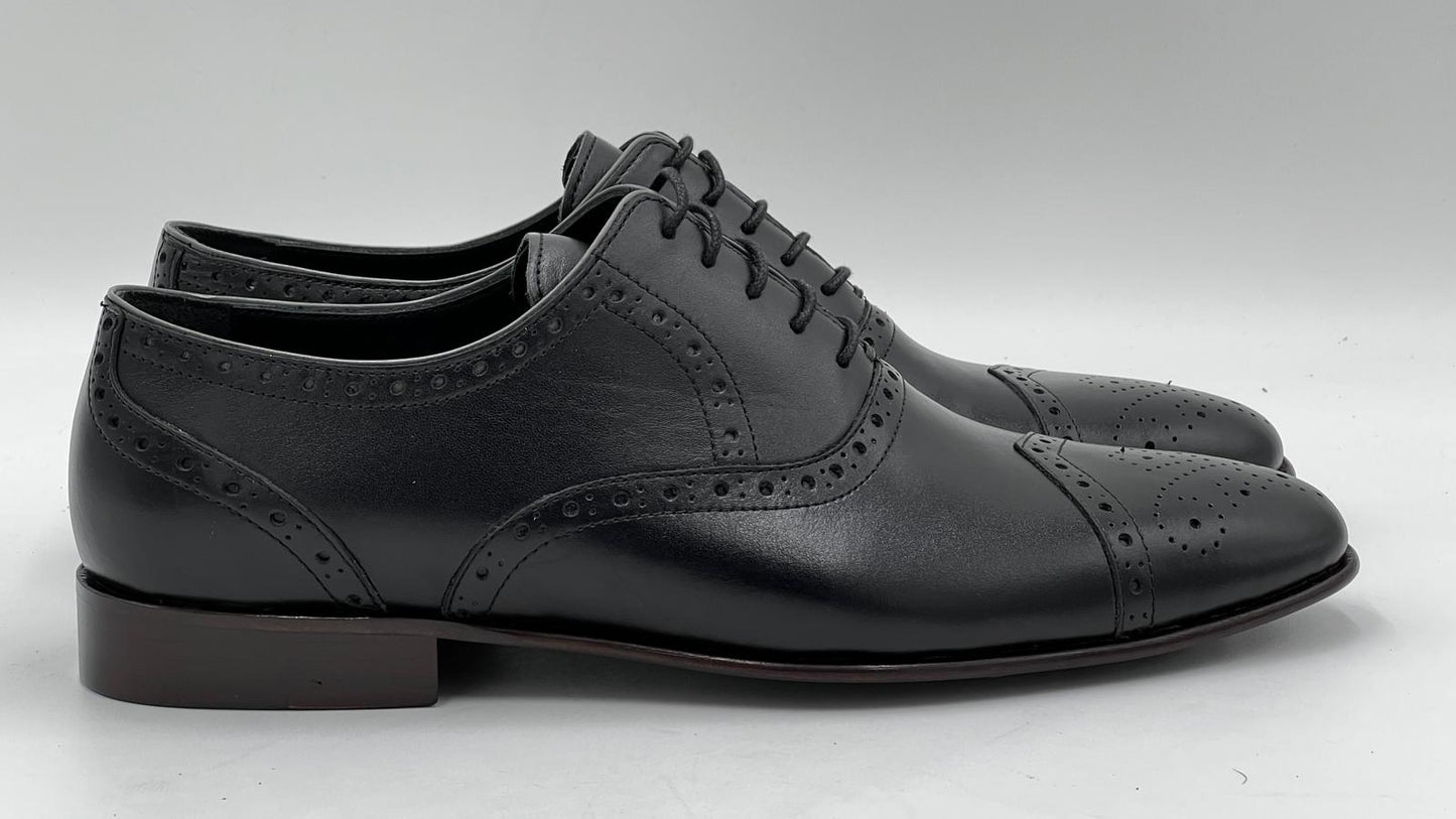 ALVCLS Black Classic Cap-Toe Oxford - Alvarenzo shoes