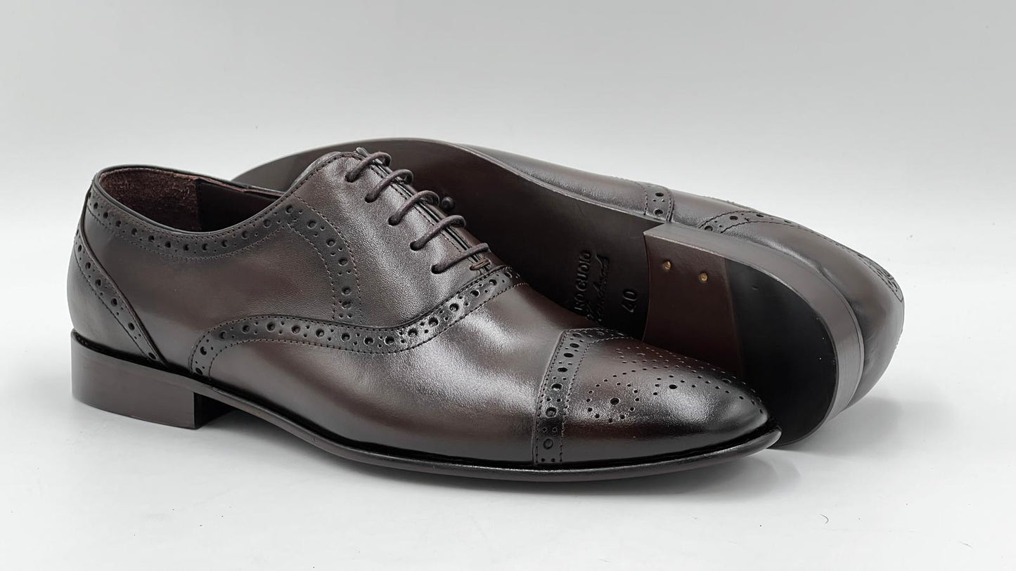 ALVCLS Coffee Brown Classic Cap-Toe Oxford - Alvarenzo shoes
