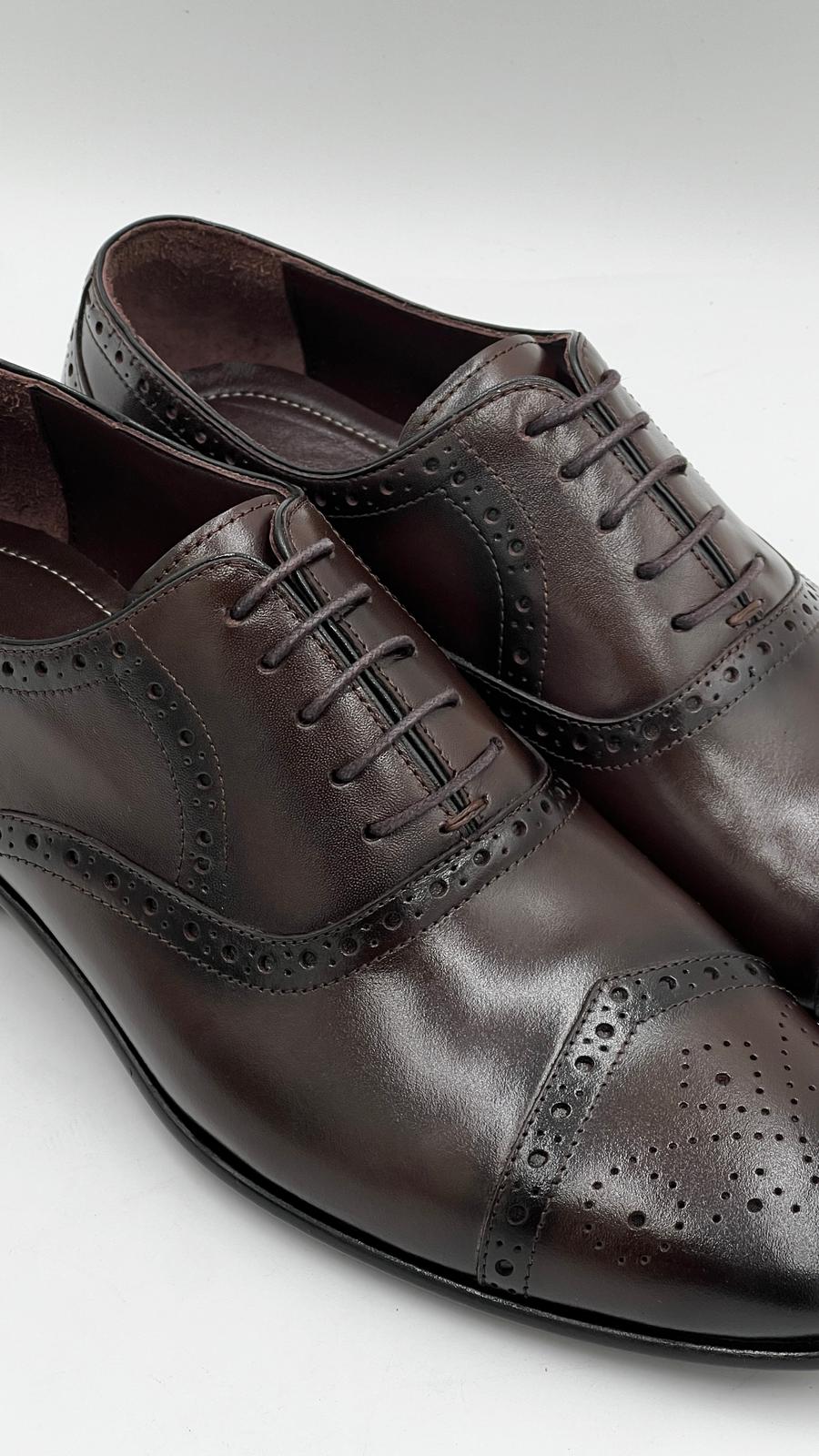 ALVCLS Coffee Brown Classic Cap-Toe Oxford - Alvarenzo shoes