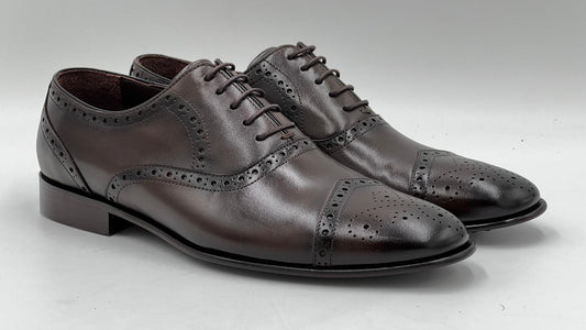 ALVCLS Coffee Brown Classic Cap-Toe Oxford - Alvarenzo shoes
