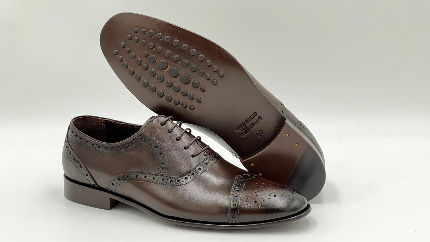 ALVCLS Coffee Brown Classic Cap-Toe Oxford - Alvarenzo shoes