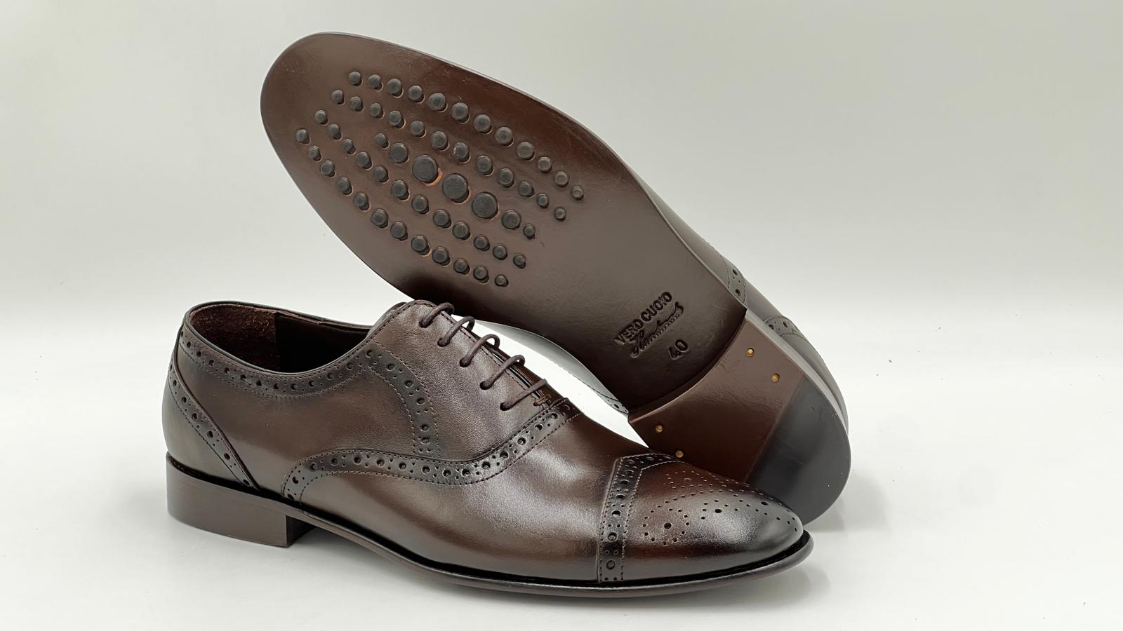 ALVCLS Coffee Brown Classic Cap-Toe Oxford - Alvarenzo shoes