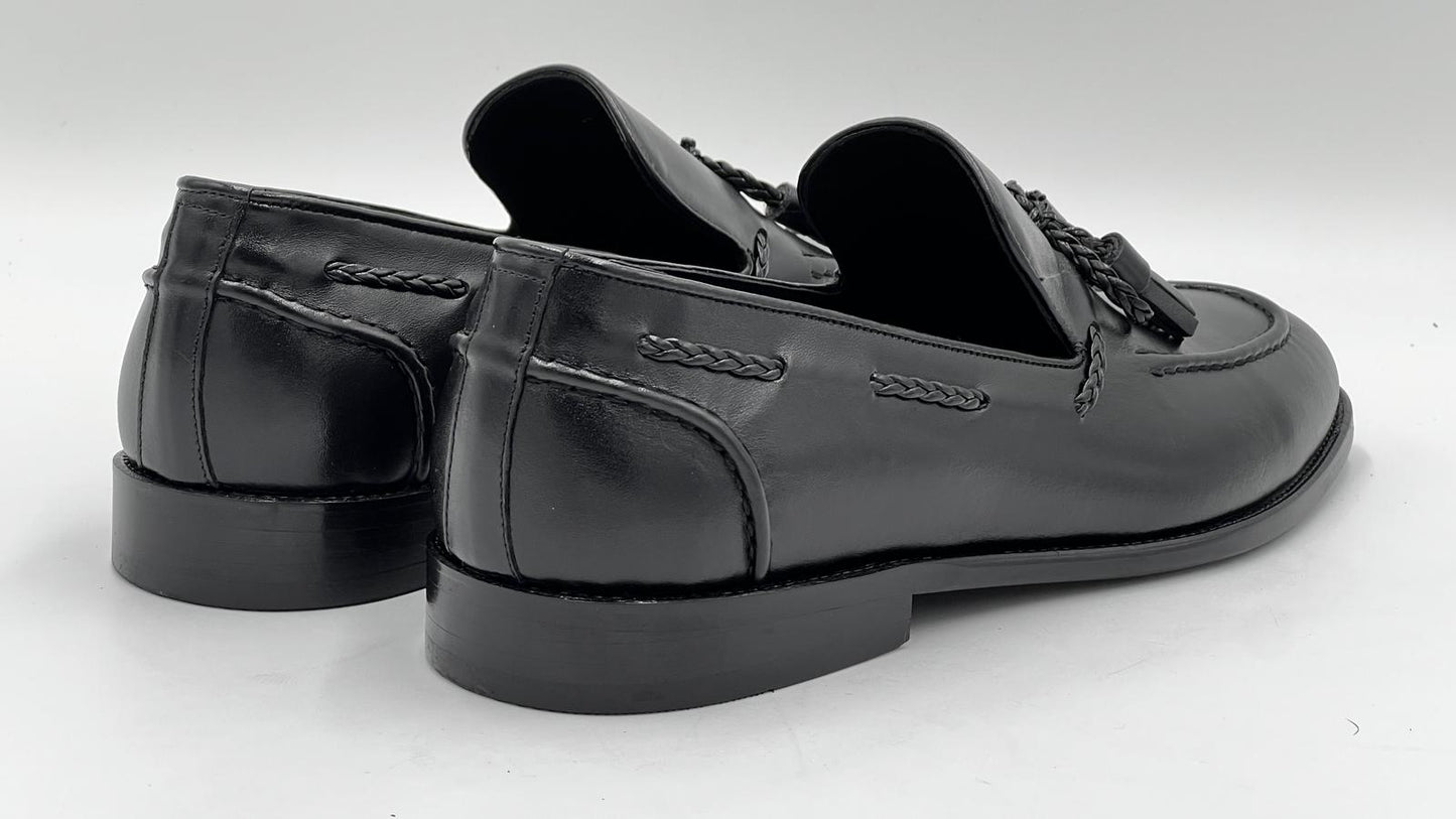 ALVTSL Black Tassel Loafer - Alvarenzo shoes