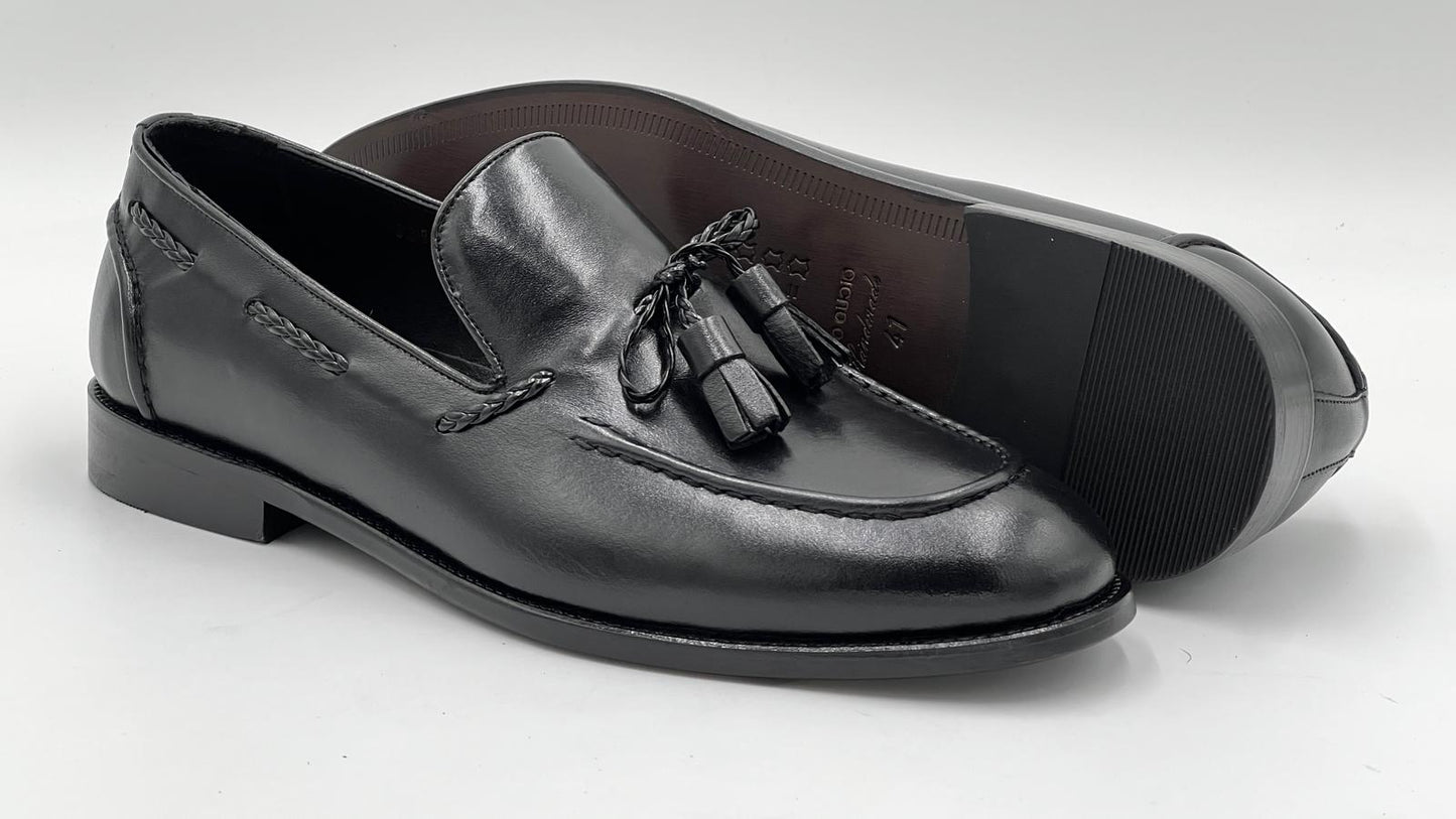 ALVTSL Black Tassel Loafer - Alvarenzo shoes