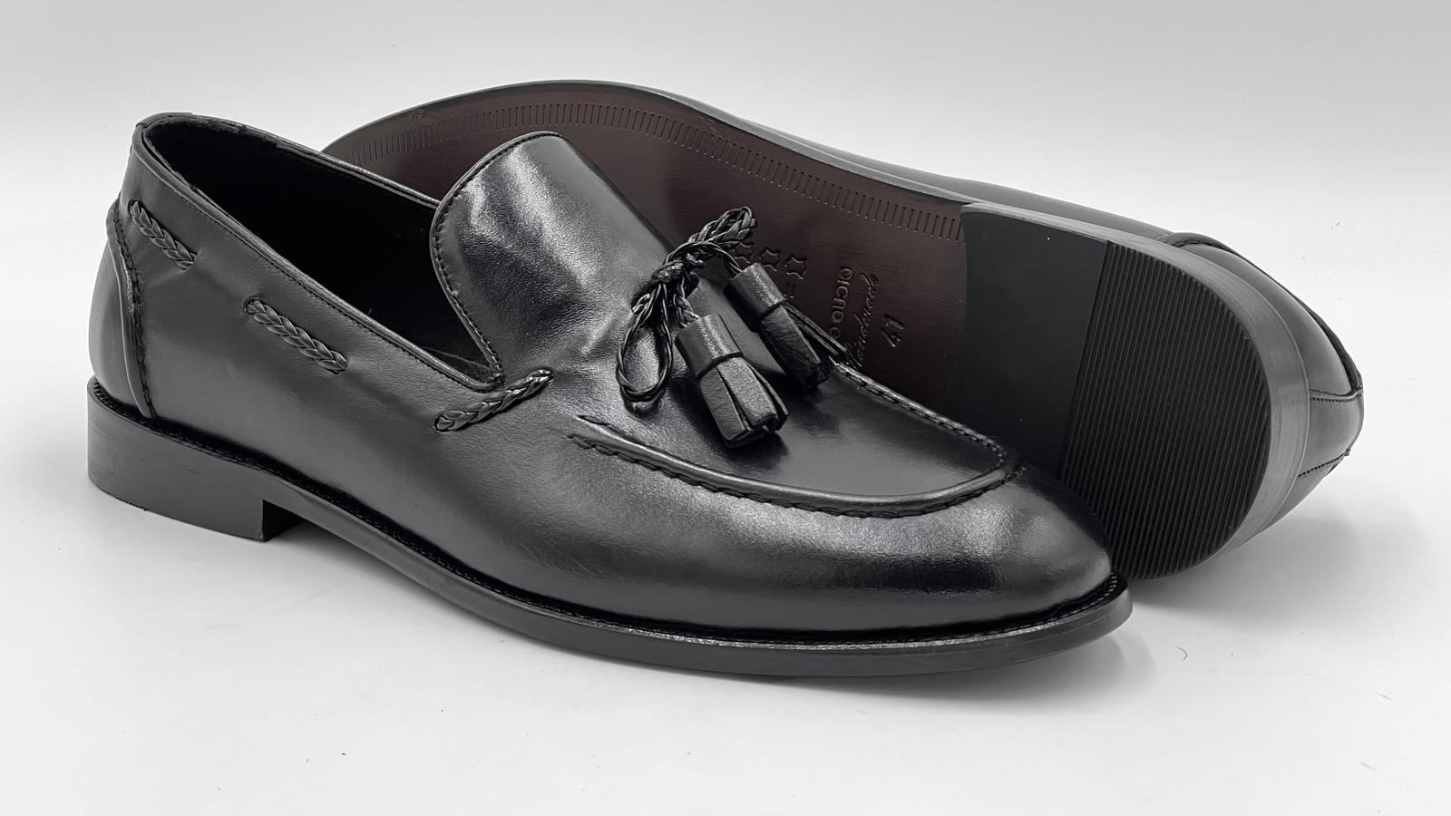 ALVTSL Black Tassel Loafer - Alvarenzo shoes