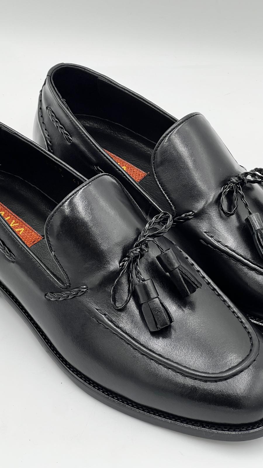 ALVTSL Black Tassel Loafer - Alvarenzo shoes