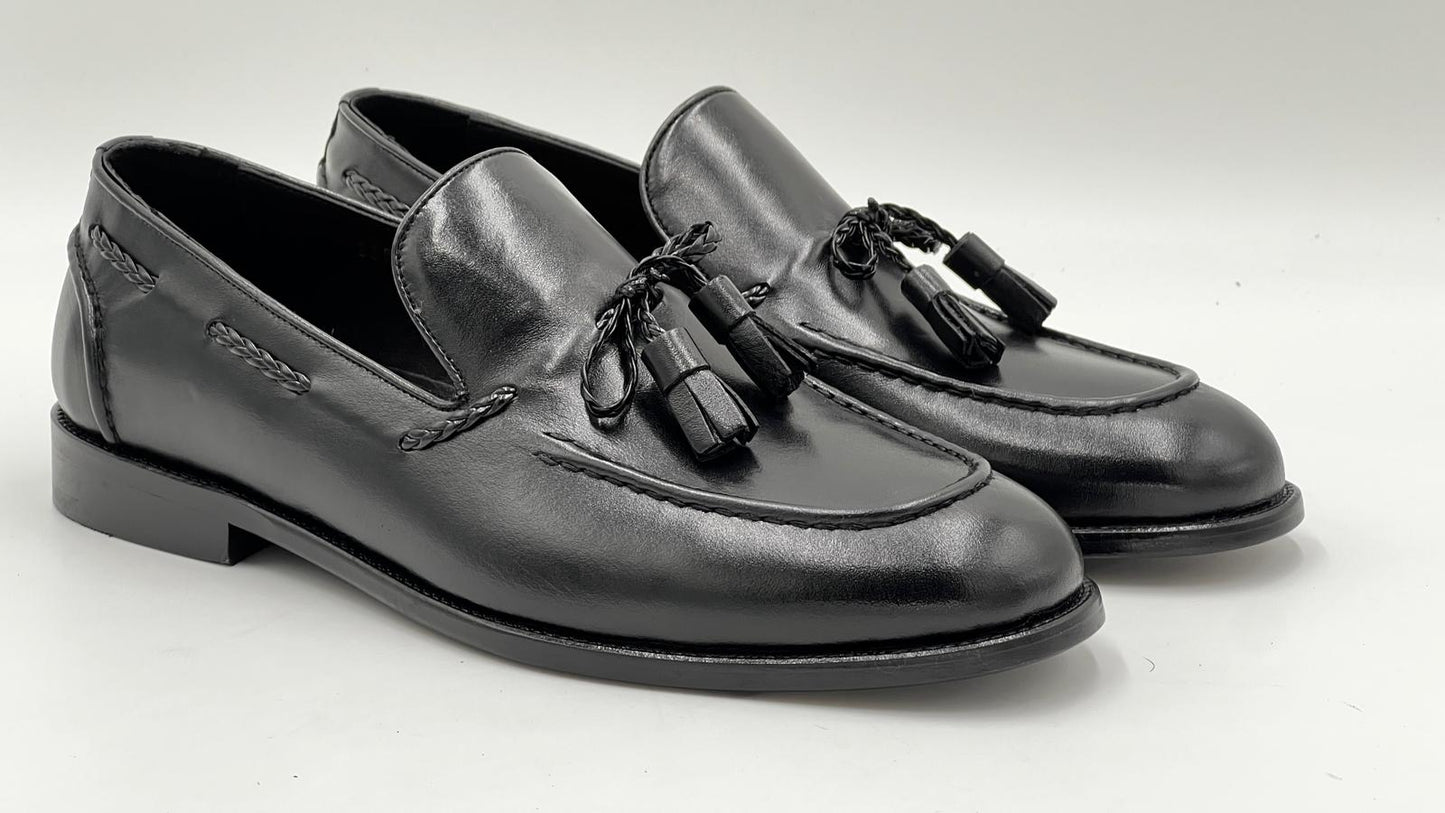 ALVTSL Black Tassel Loafer - Alvarenzo shoes
