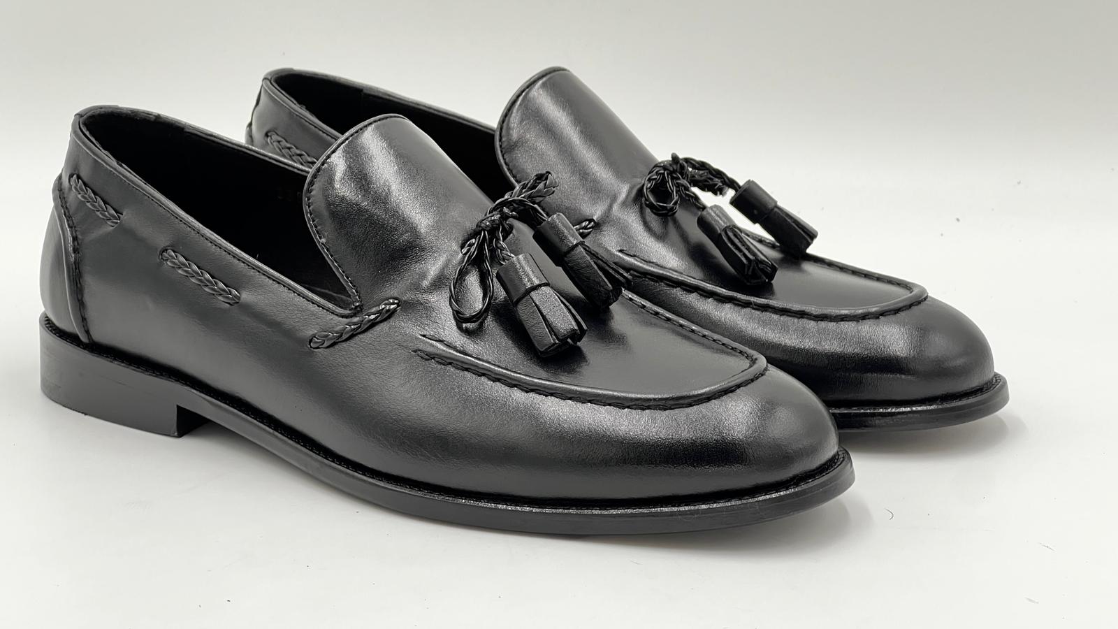 ALVTSL Black Tassel Loafer - Alvarenzo shoes