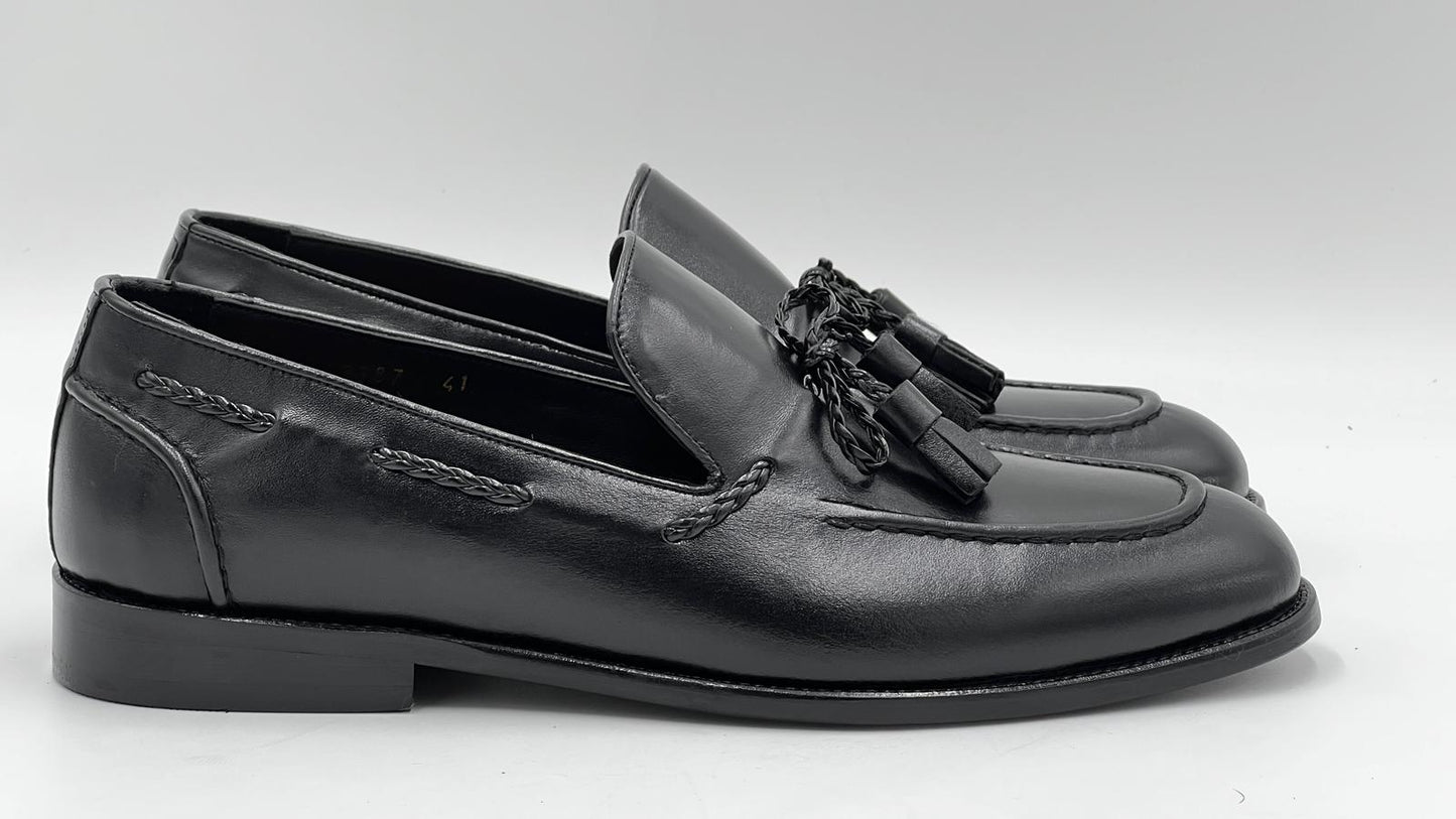 ALVTSL Black Tassel Loafer - Alvarenzo shoes