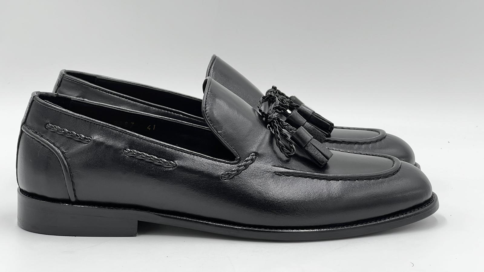 ALVTSL Black Tassel Loafer - Alvarenzo shoes