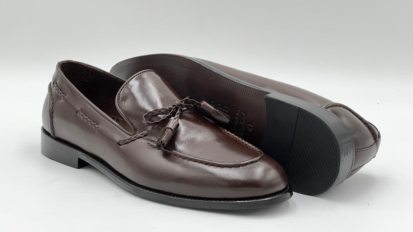 ALVTSL Brown Tassel Loafer - Alvarenzo shoes