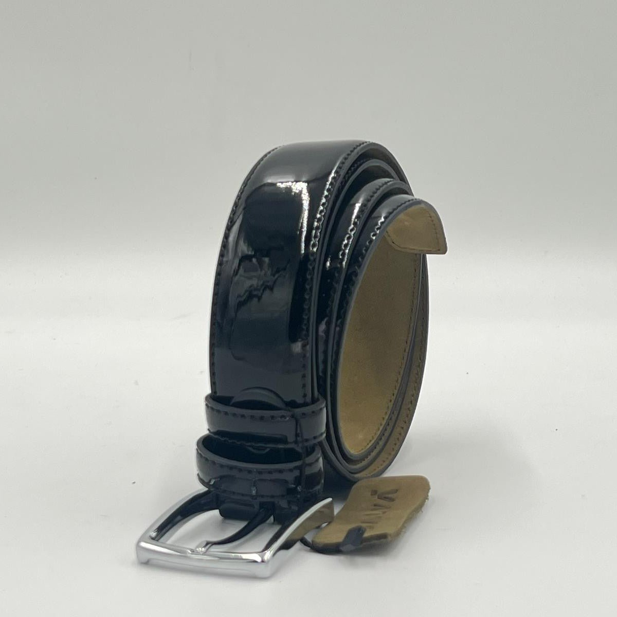 Black Patent Leather Belt - Alvarenzo shoes