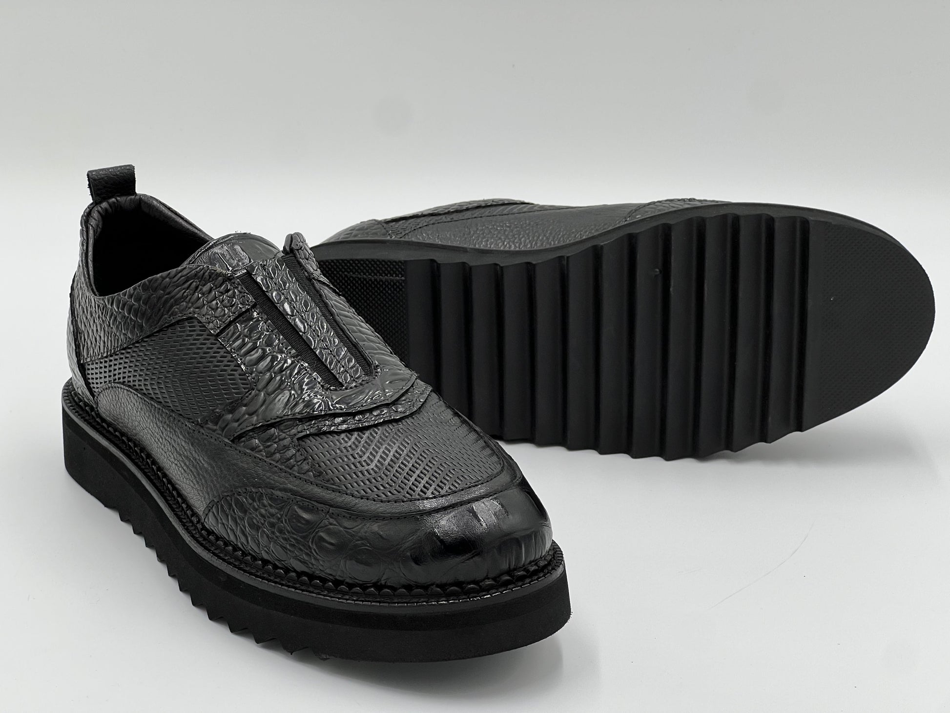 BUMELO Patterned Men's Leather Casual Shoes - Alvarenzo shoes