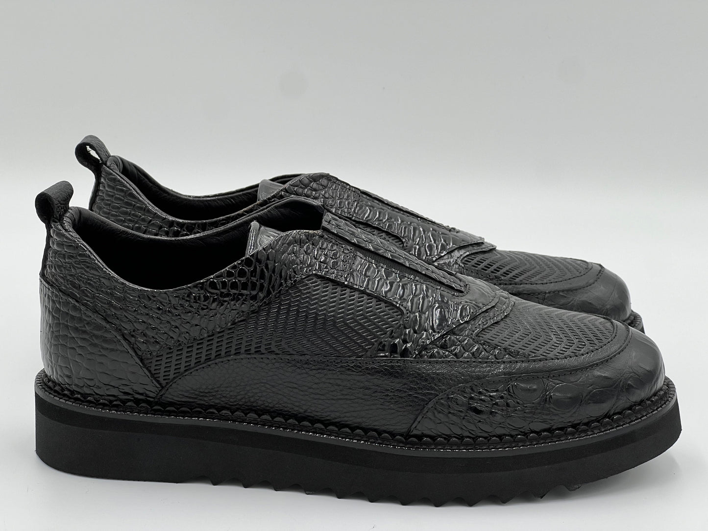 BUMELO Patterned Men's Leather Casual Shoes - Alvarenzo shoes