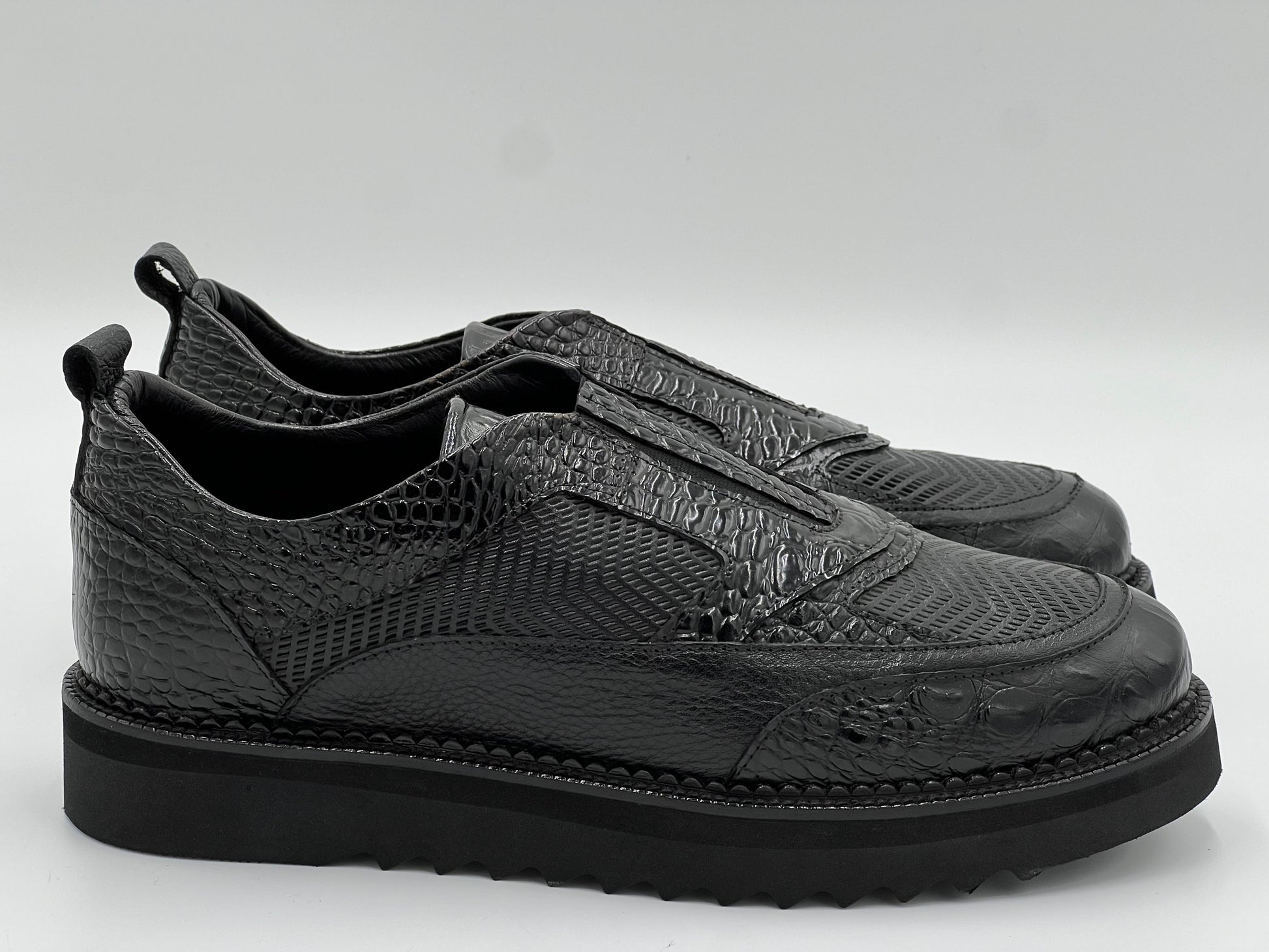 BUMELO Patterned Men's Leather Casual Shoes - Alvarenzo shoes