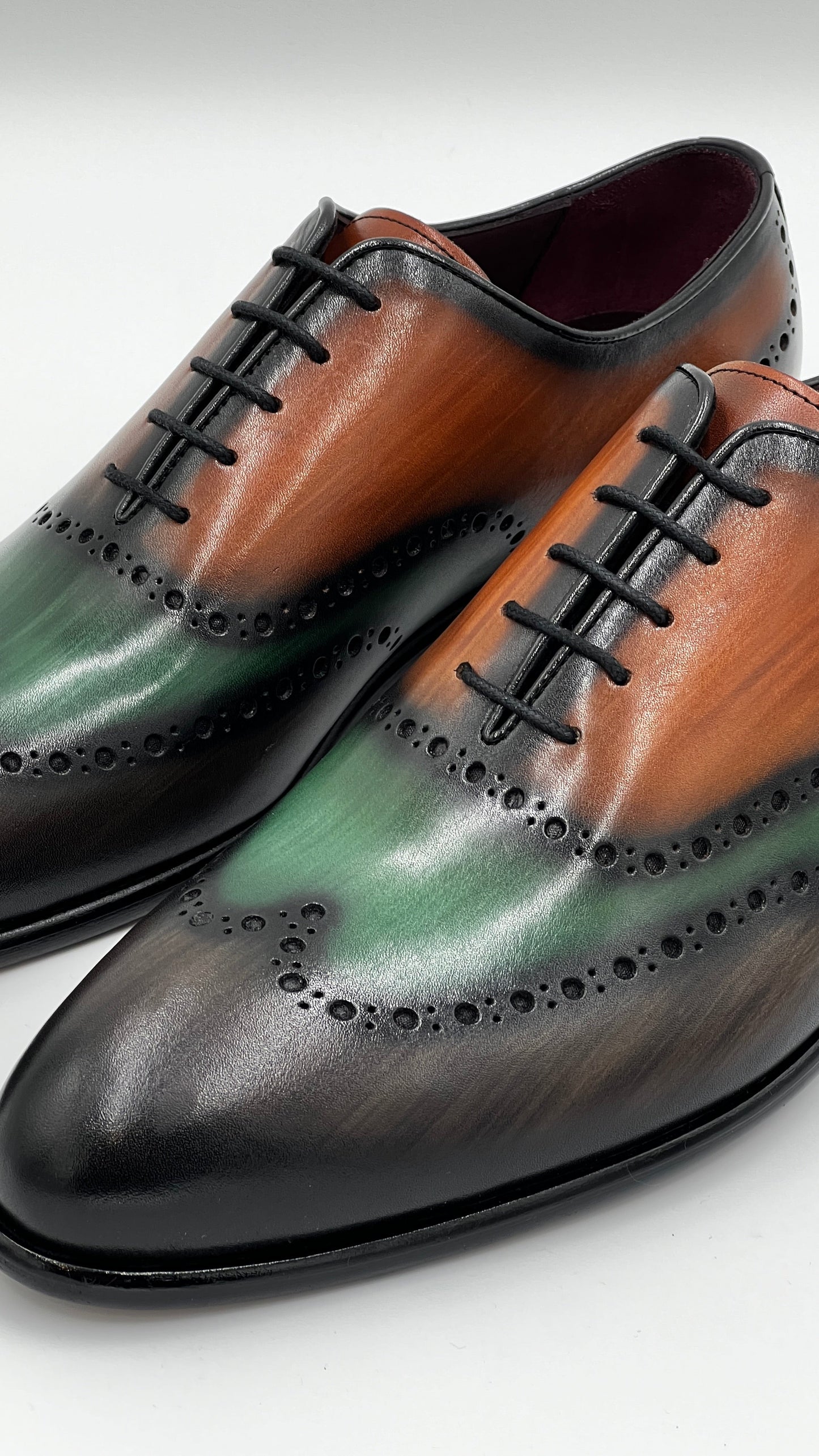 DOMO Handpaint Wholecut Oxford Colorful Leather Shoes - Alvarenzo shoes