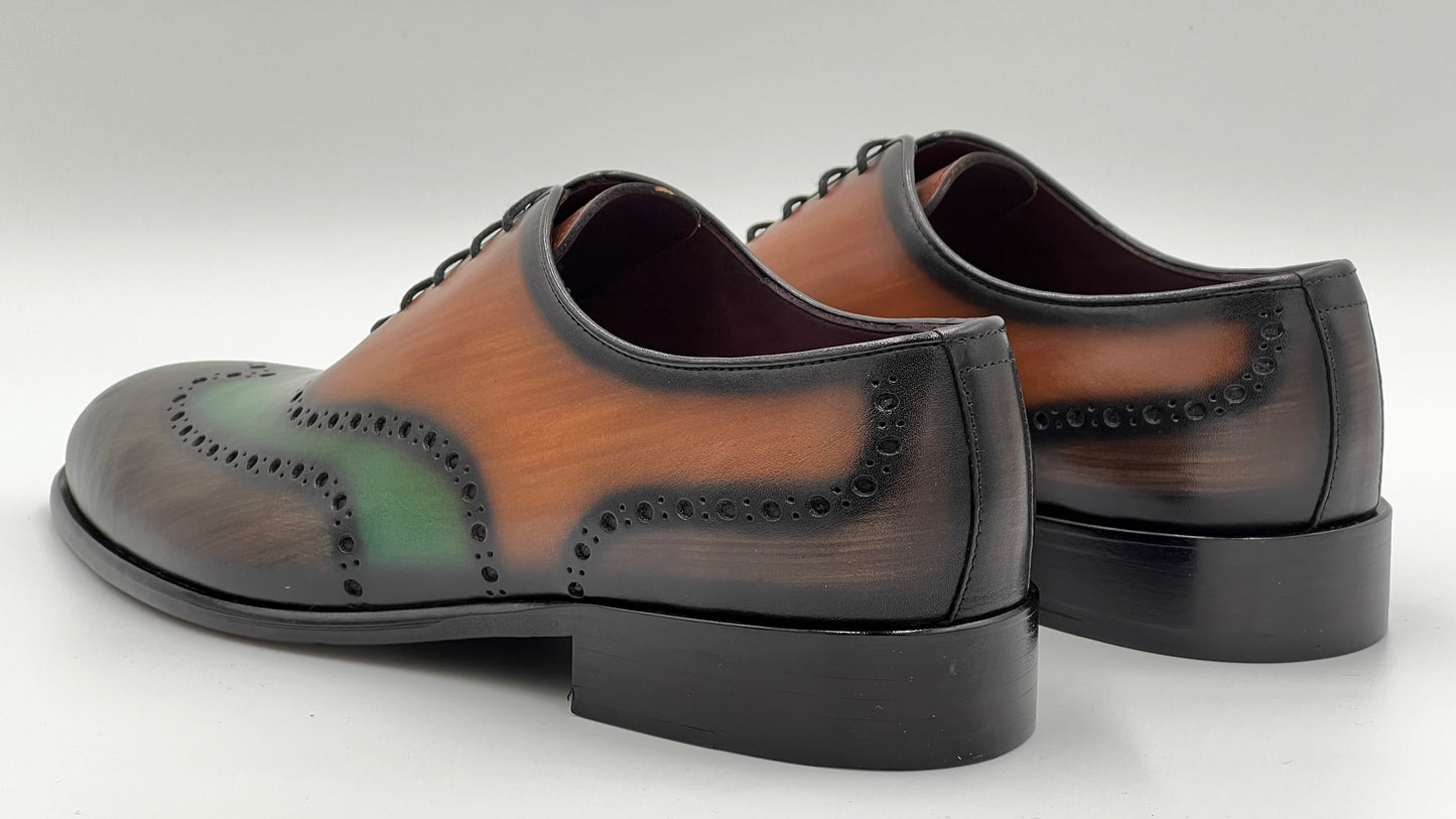 DOMO Handpaint Wholecut Oxford Colorful Leather Shoes - Alvarenzo shoes