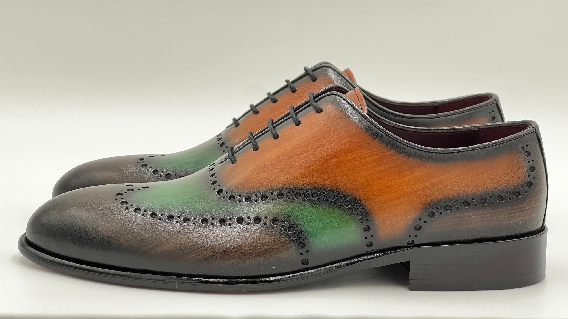 DOMO Handpaint Wholecut Oxford Colorful Leather Shoes - Alvarenzo shoes