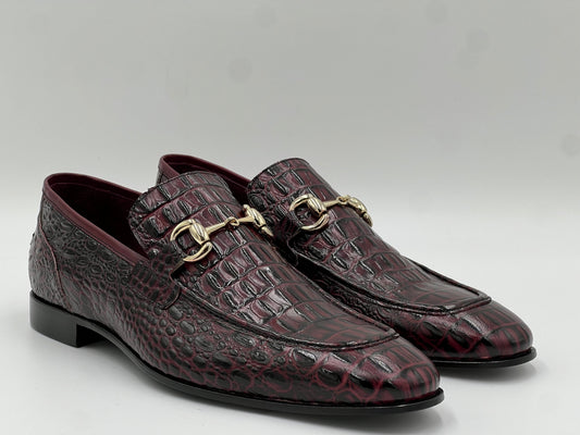 E23AY239 Genuine Leather Loafer — Burgundy - Alvarenzo shoes