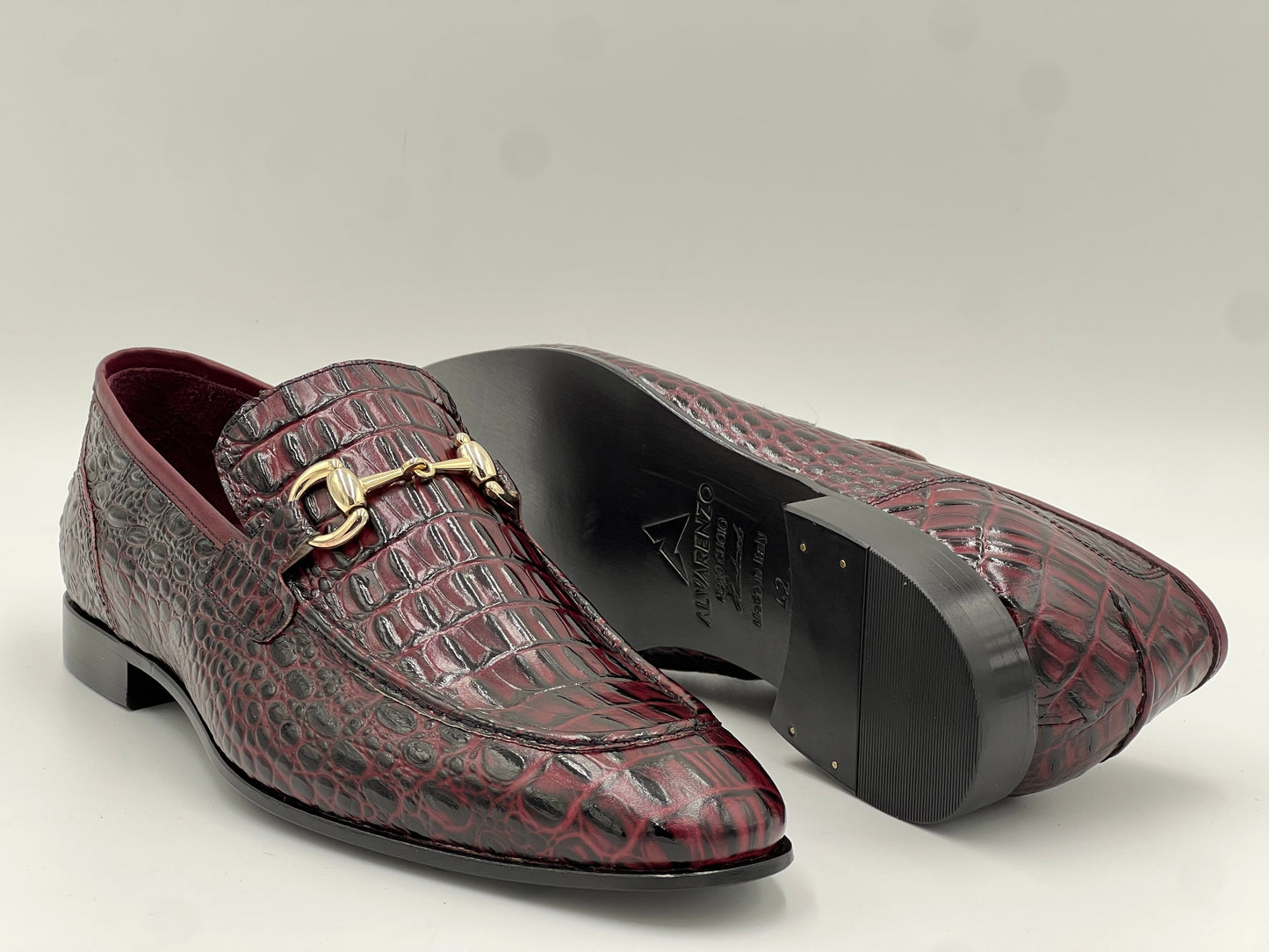 E23AY239 Genuine Leather Loafer — Burgundy - Alvarenzo shoes