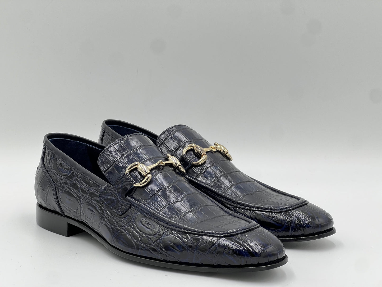 E23AY239 Genuine Leather Loafer — Navy - Alvarenzo shoes