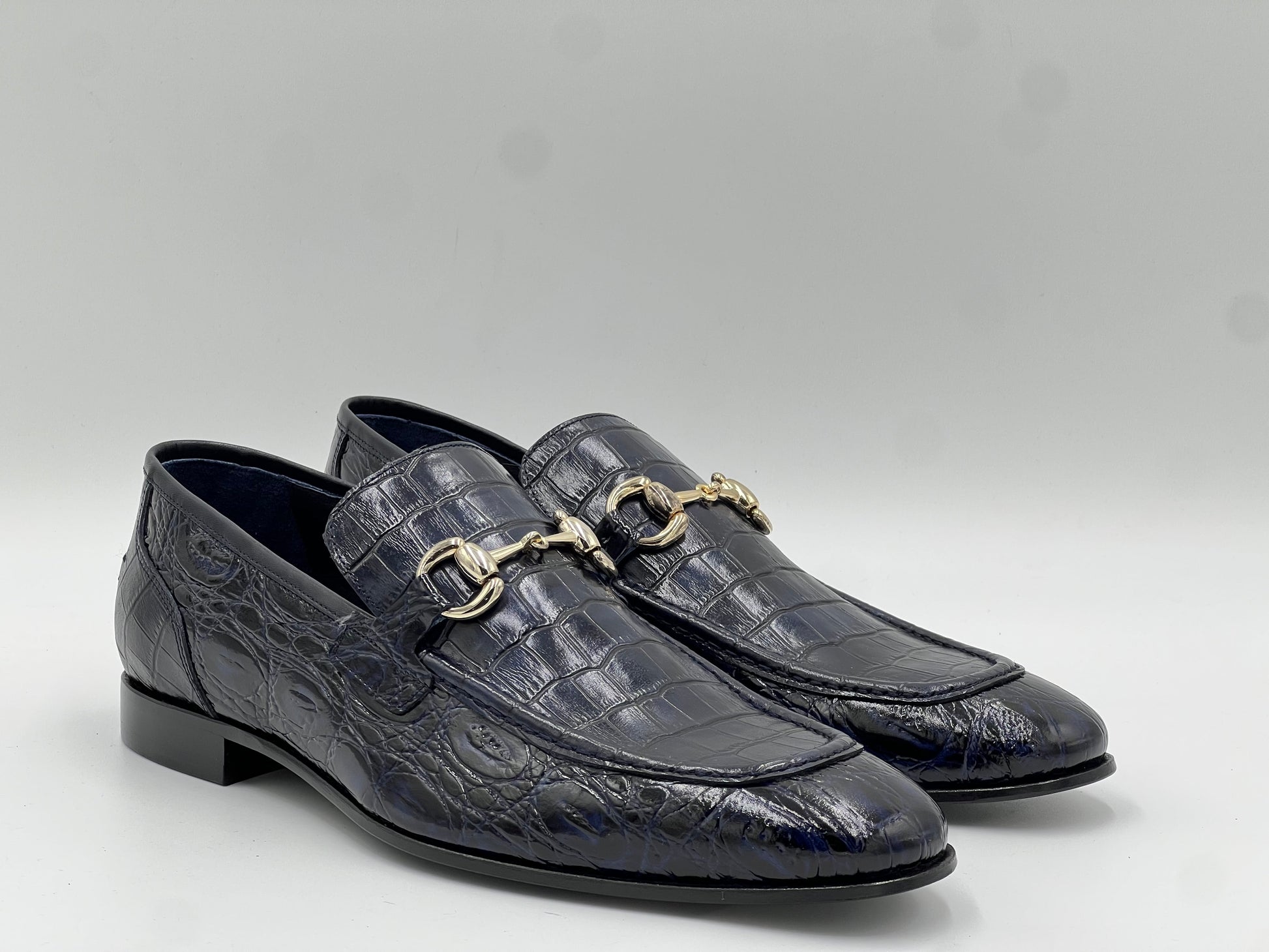 E23AY239 Genuine Leather Loafer — Navy - Alvarenzo shoes