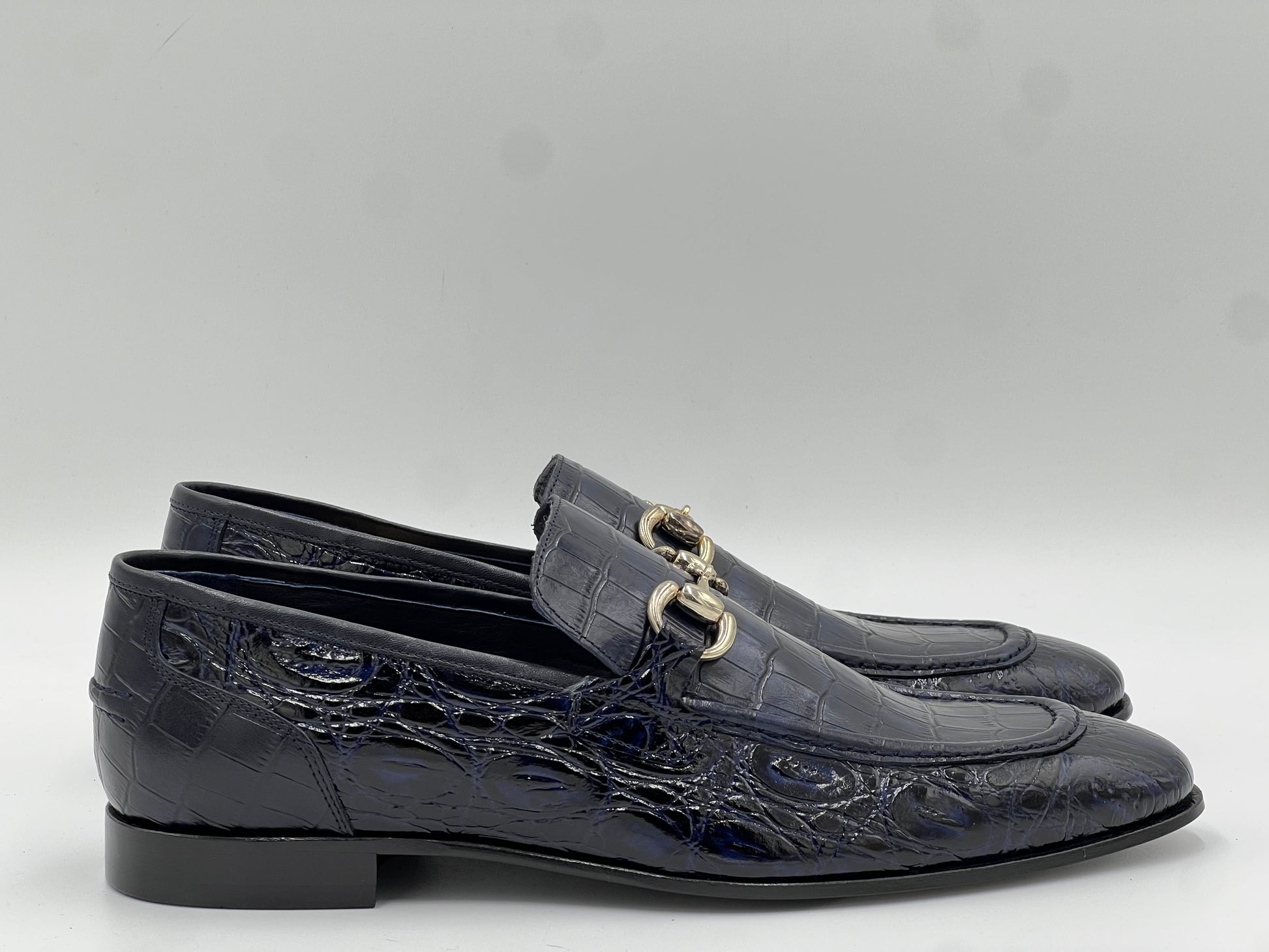 E23AY239 Genuine Leather Loafer — Navy - Alvarenzo shoes
