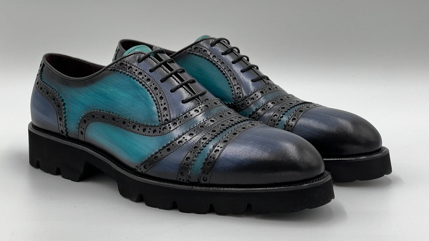 FROY Handpaint Dual Color Laceup Leather Shoes - Alvarenzo shoes