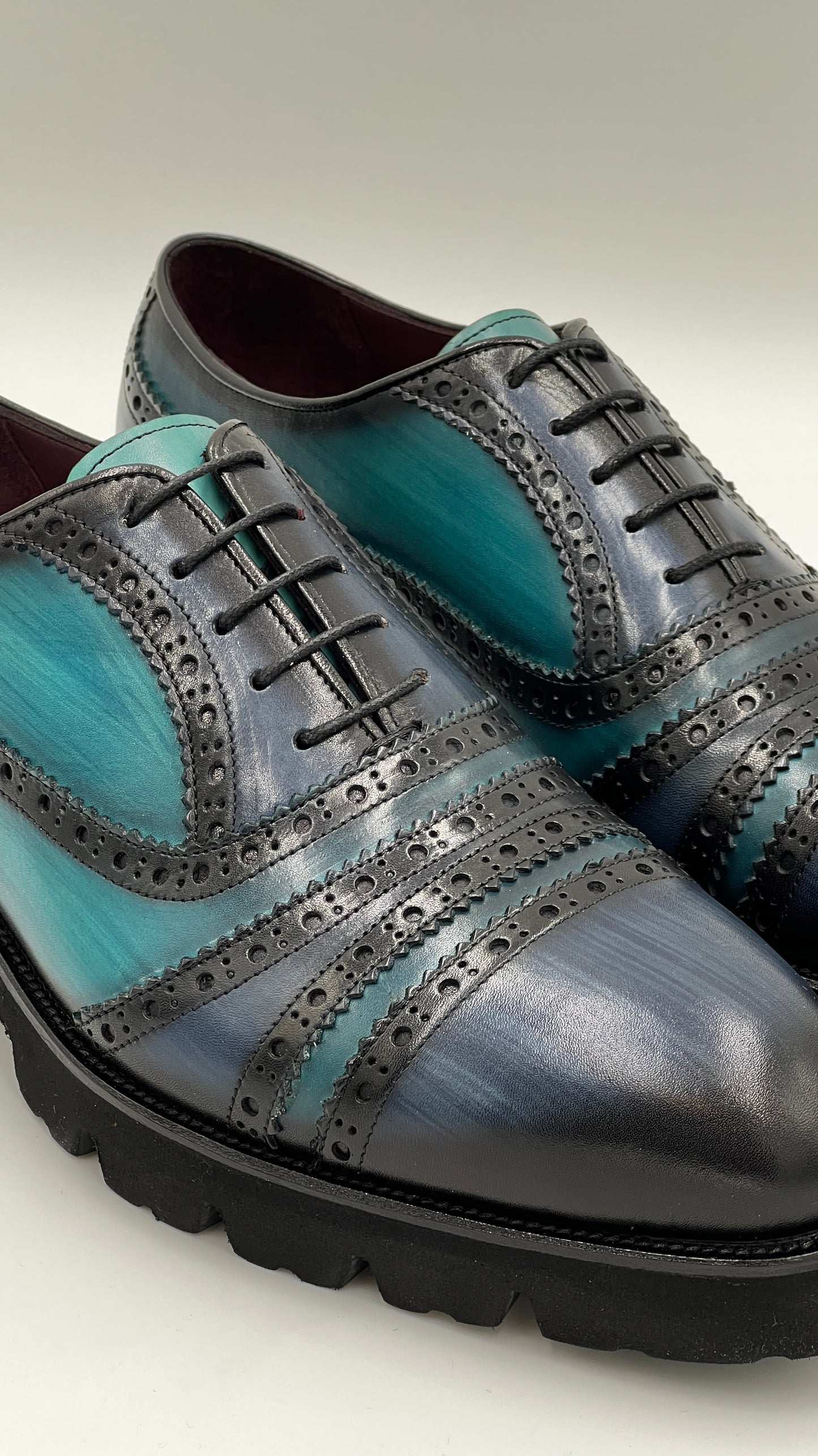 FROY Handpaint Dual Color Laceup Leather Shoes - Alvarenzo shoes