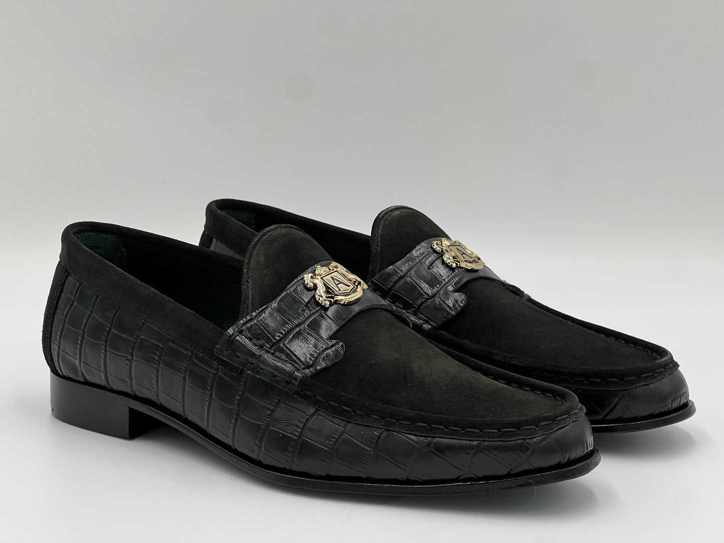 ALVA Green Loafer Suede Gold Accesorize