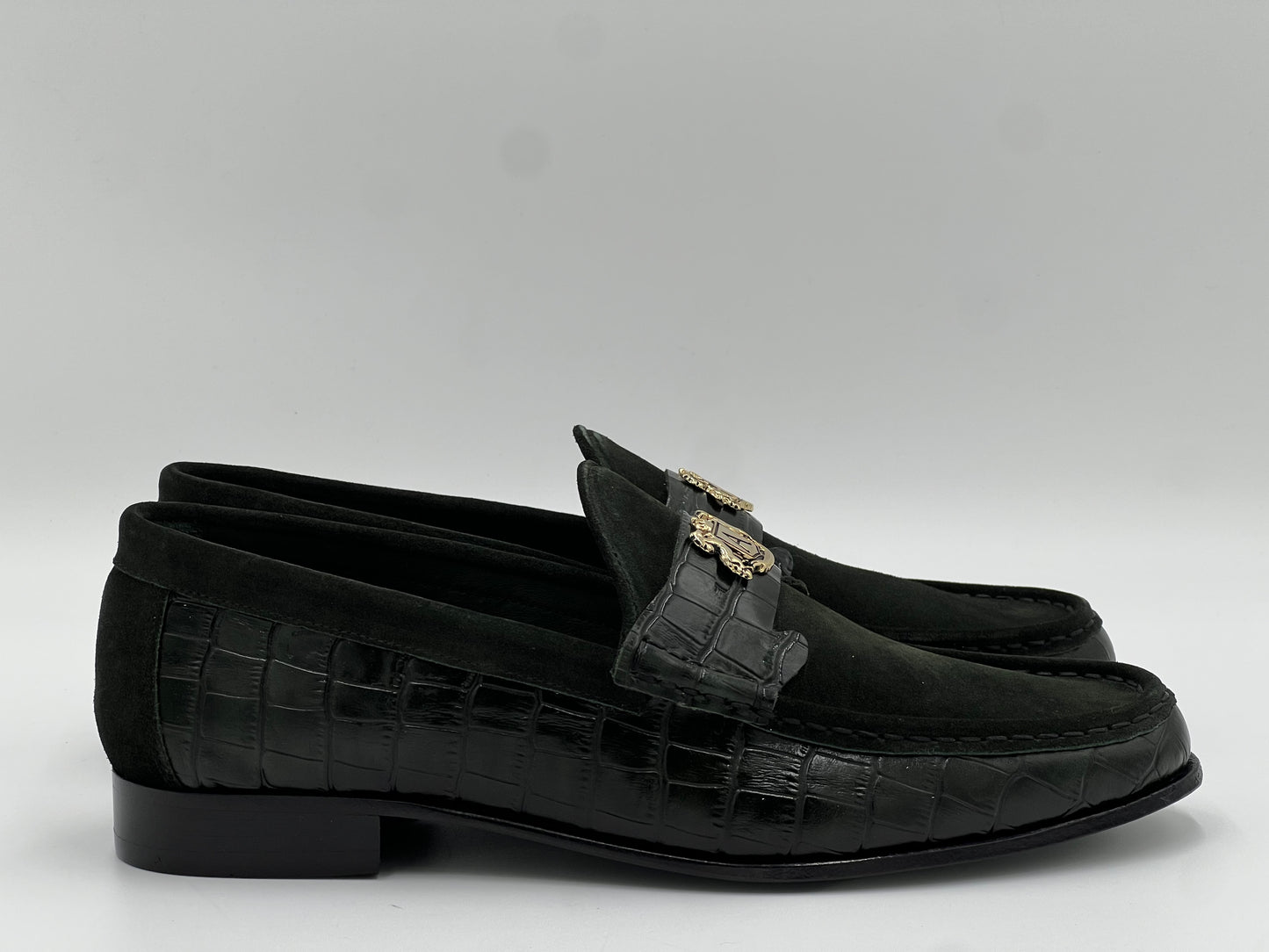 ALVA Green Loafer Suede Gold Accesorize