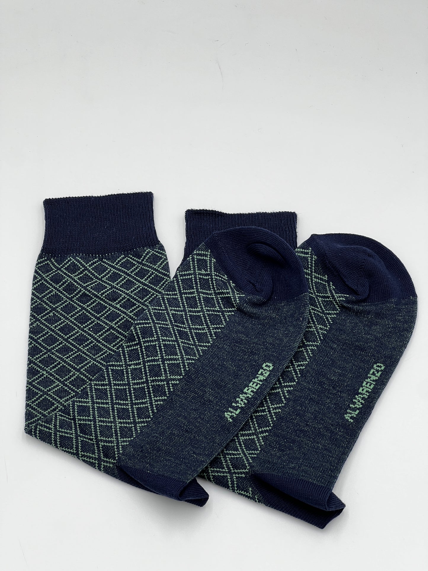 Dark Grey & Yellow Diamond Socks - Folded
