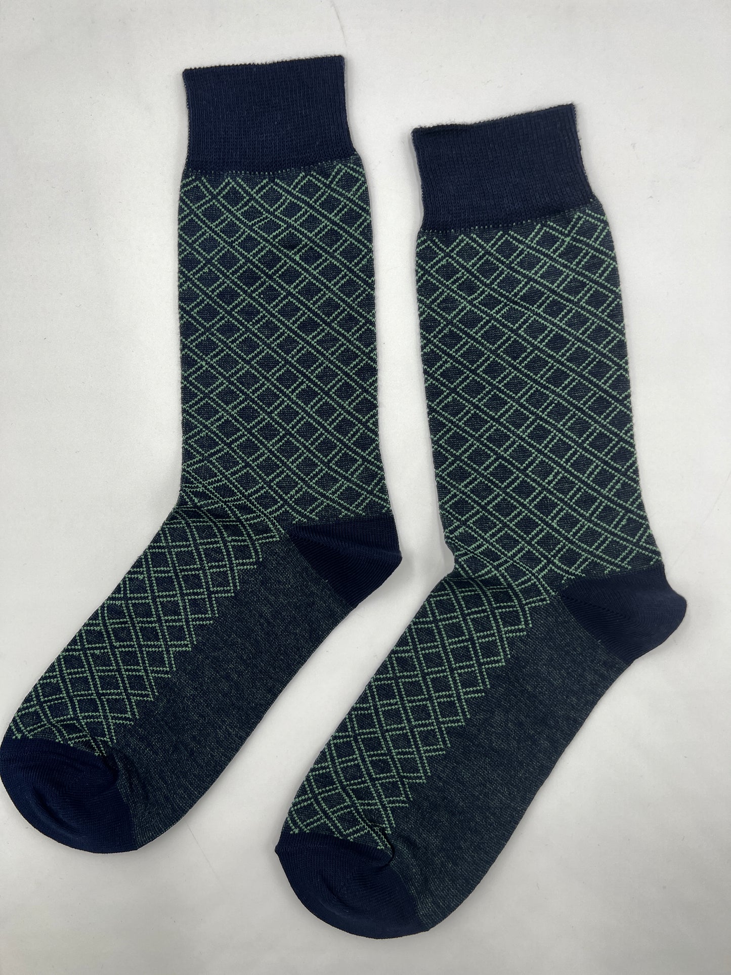 Navy & Fuchsia Diamond Socks