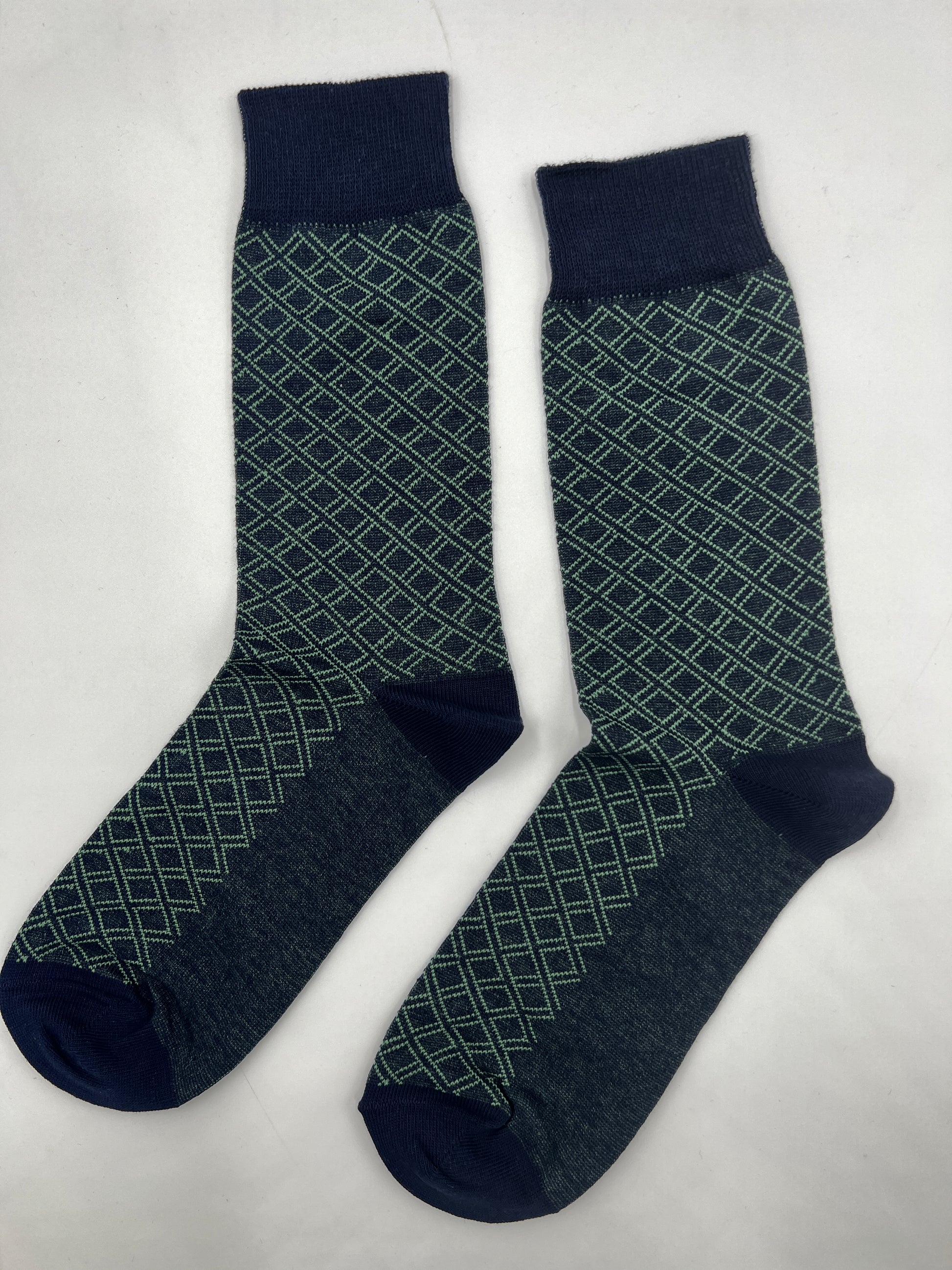 Navy & Fuchsia Diamond Socks