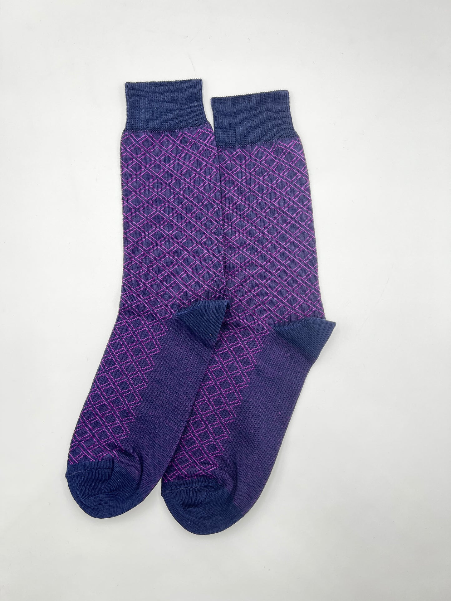 Navy & Lavender Diamond Socks