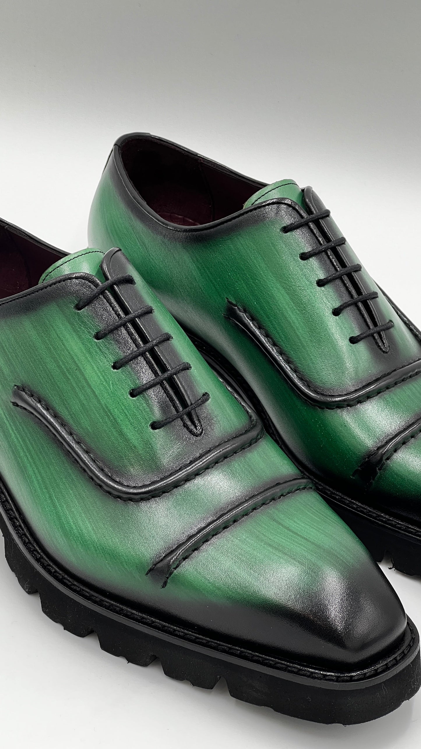 LAKAS Handpaint Tan Rubber Sole Leather Shoes - Alvarenzo shoes