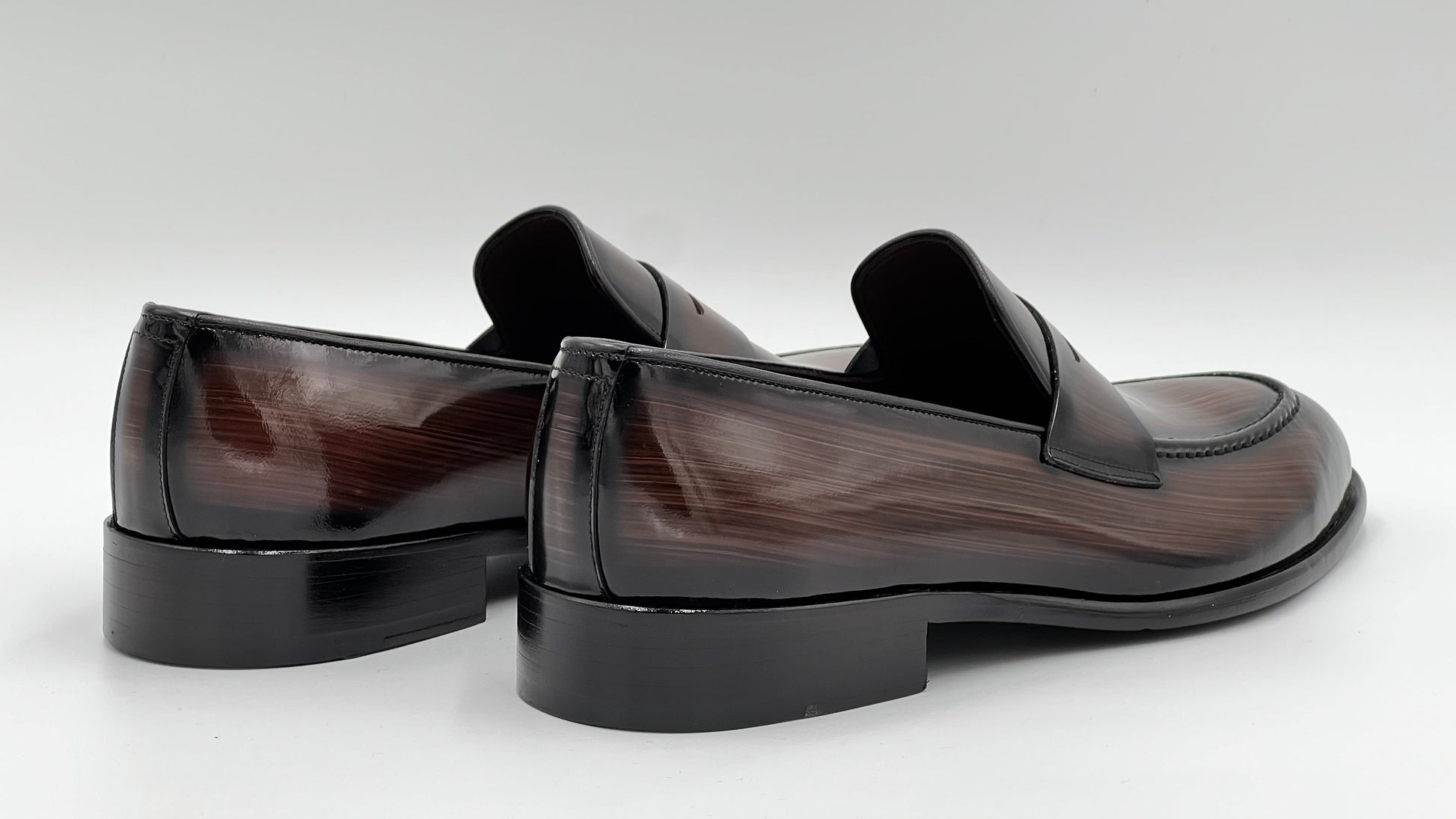 LANDO Handpaint Loafer Brown Leather Dress Shoes - Alvarenzo shoes