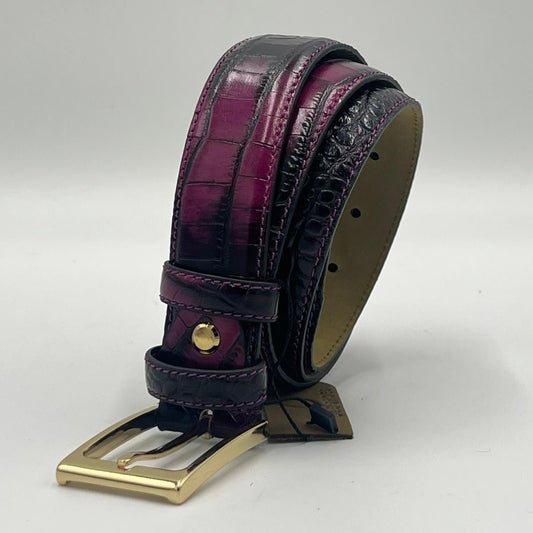 Purple Crocodile Pattern Belt - Alvarenzo shoes