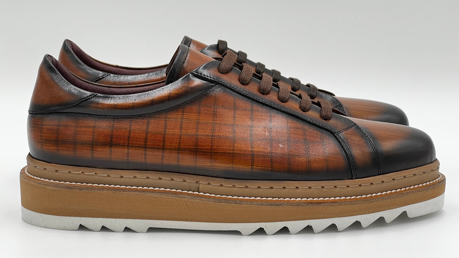 SAİNT Dress Sneaker Handpaint Mint Blue Leather Shoes - Alvarenzo shoes