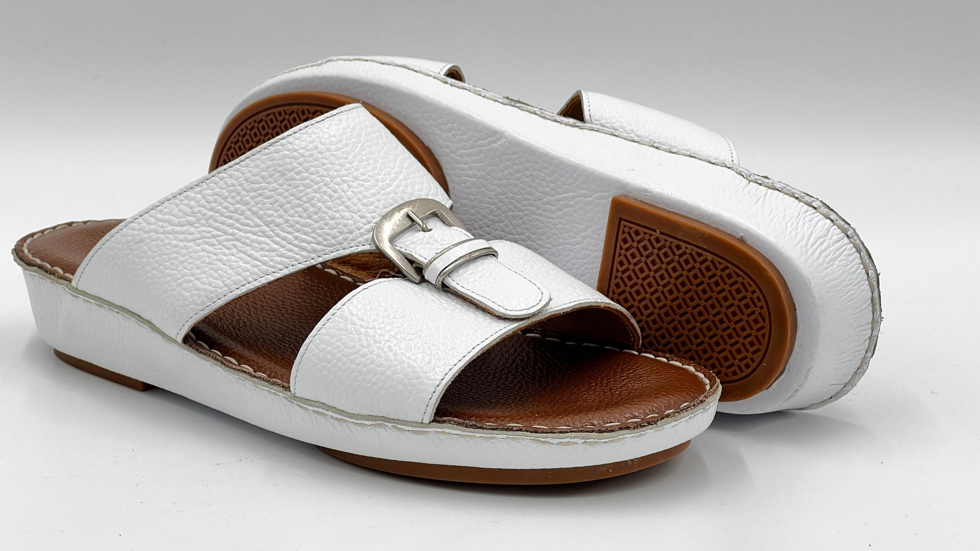 SAND HandKnitting Soft Whıte Leather Slipper - Alvarenzo shoes